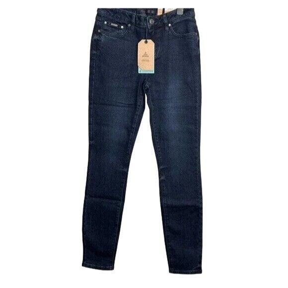 NWT prAna Sienna Skinny Stretch Cotton Jeans Mid Rise 16 / 28 Deep Blue #3221 - Picture 1 of 14
